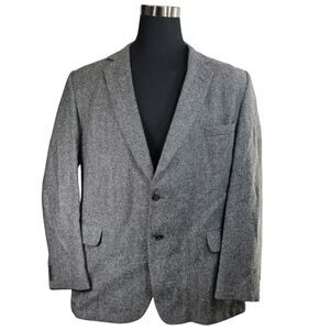 Vintage American Craftsman Jacket Mens‎ Wool Gray Herringbone Sport Coat Size 50